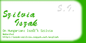 szilvia iszak business card